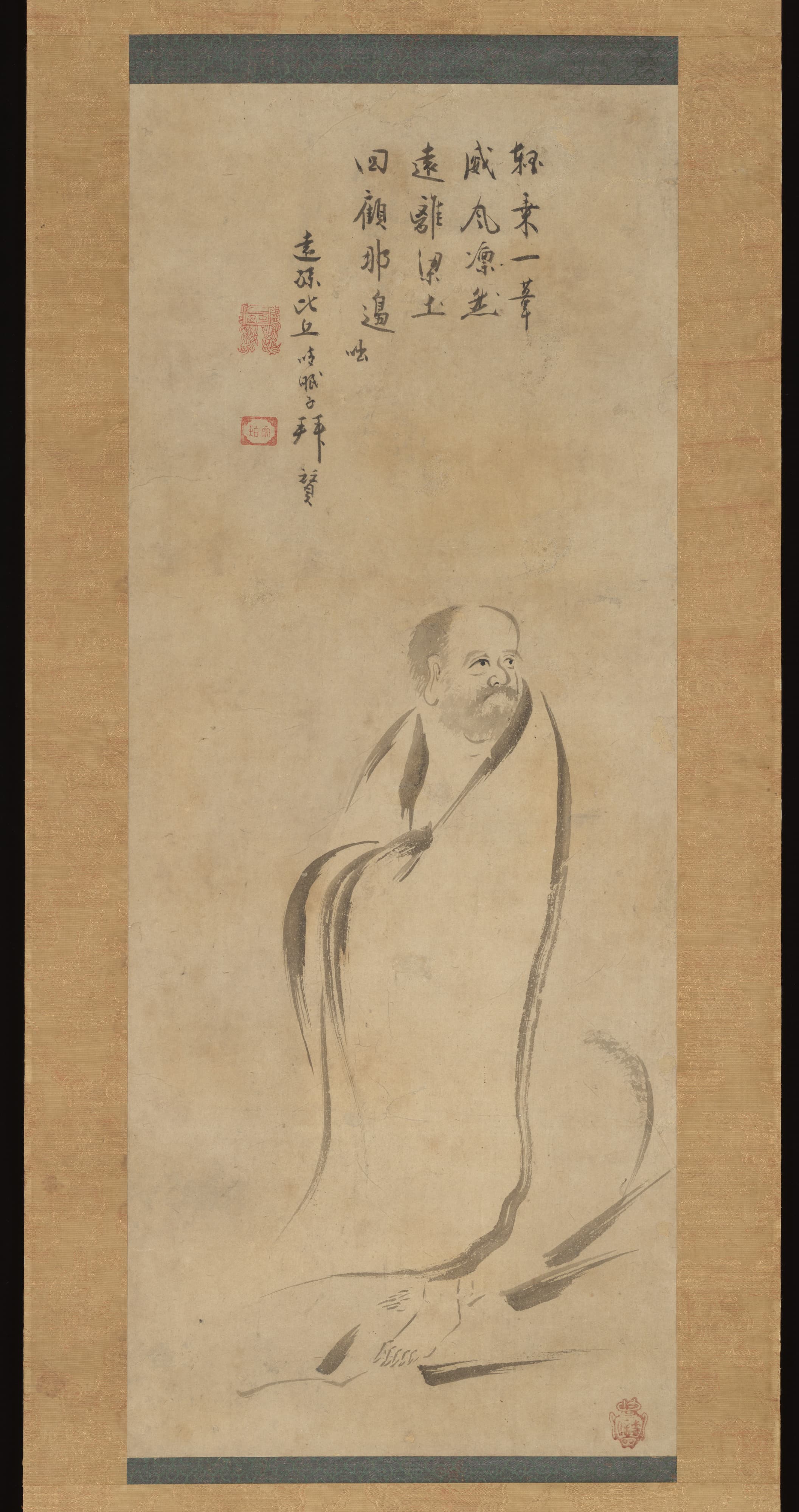 Bodhidharma Crossing the Yangzi River on a Reed