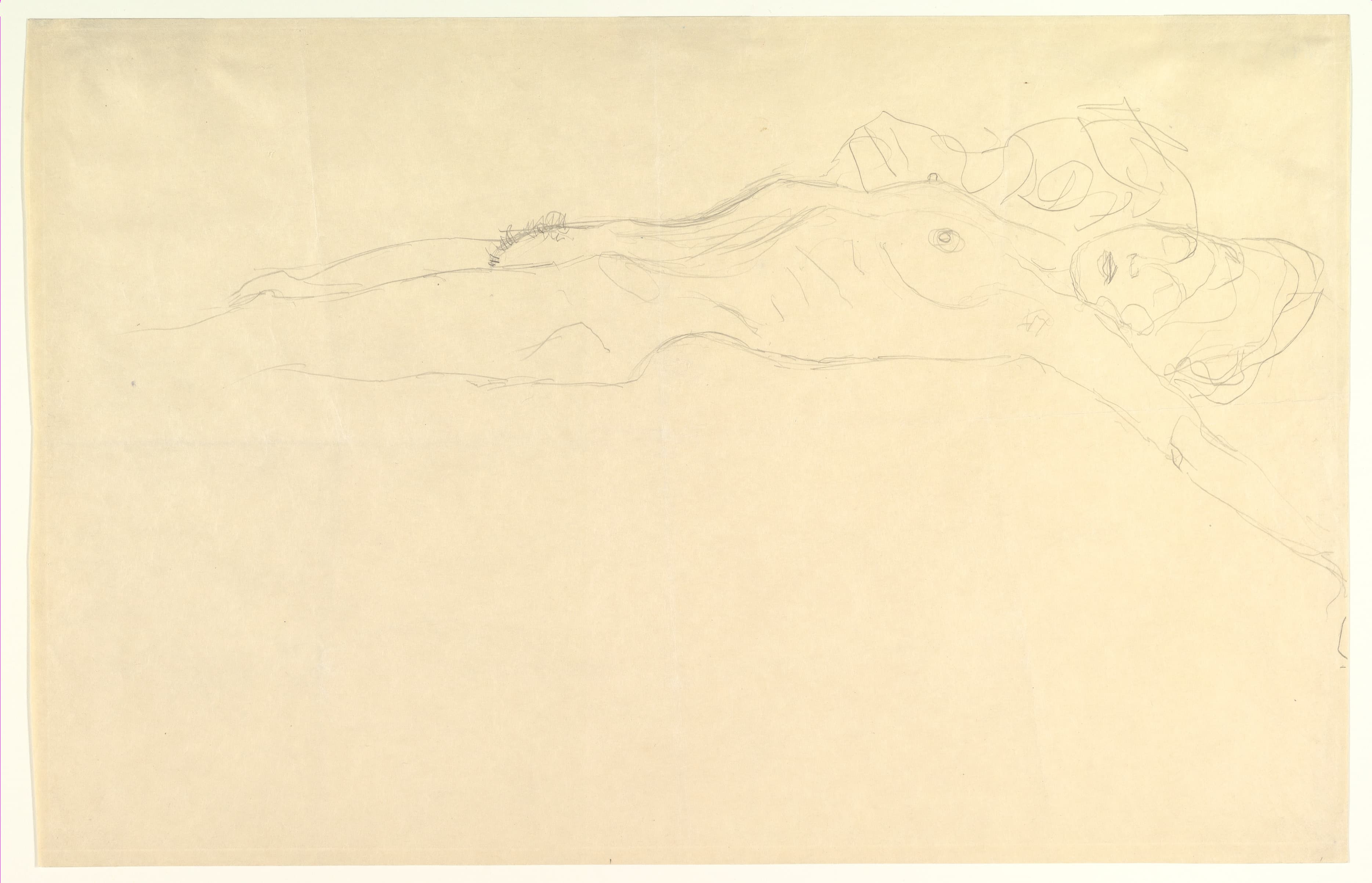 Reclining Nude with Outstretched Left Arm