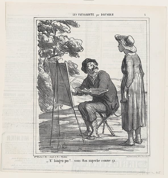Don't move... you are superb just like that..., from 'The landscape painters,' published in Le Charivari, April 12, 1865