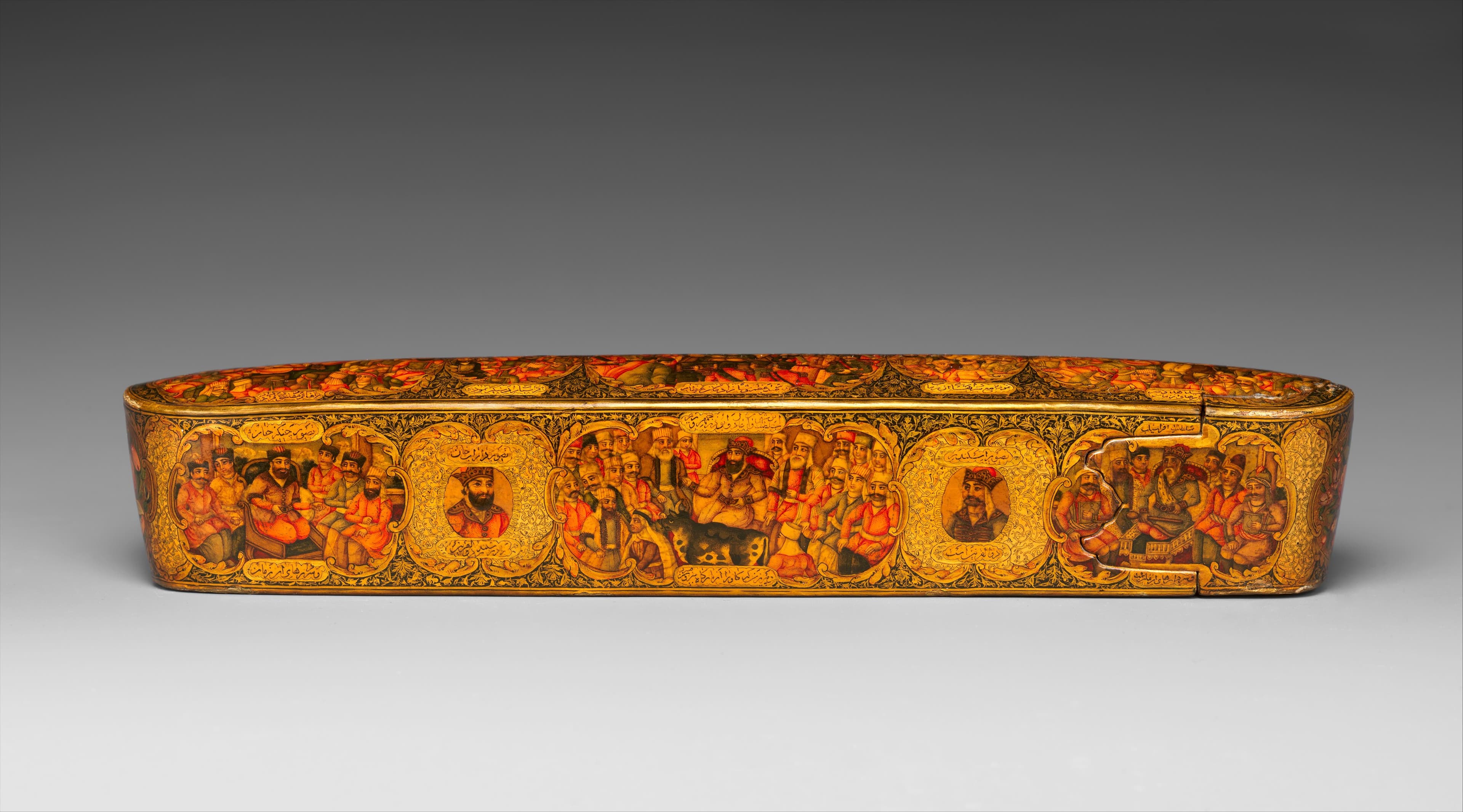 Lacquer Pen Box with Royal Audience Scenes