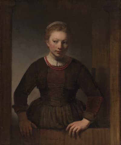 Young Woman at an Open Half-Door