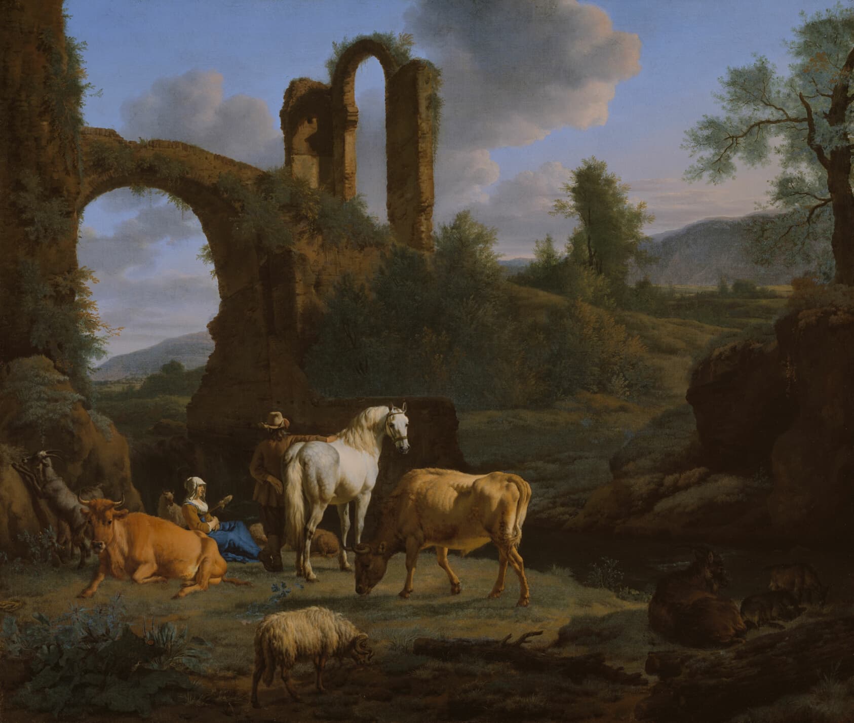 Pastoral Landscape with Ruins